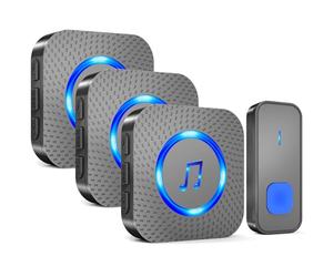 SURFOU Wireless Doorbell, 1,300 ft Long Range Cordless Battery Operated, Wall Plug in Electric Door Chime Kit with 55 Melodies 5 Volume to Choose, LED Door Entry Bell