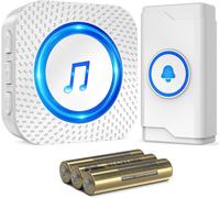 SURFOU Wireless Doorbell Cordless Waterproof with 1 Portable Receiver Battery P