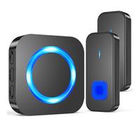 SURFOU Wireless Doorbell, Plug in Waterproof Cordless Electric Door Bell Chime Kit Operating at 1,300 Feet Long Range with 55 Ringtones 5 Volume and LED Flash