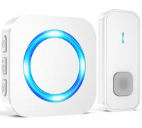 SURFOU Wireless Doorbell, Waterproof Door Bell Cordless Battery Operated at 1300ft Long Range, Plug in Electric Doorbell Wireless Chime Kit with 55 Melodies 5 Volume and LED Flash, White