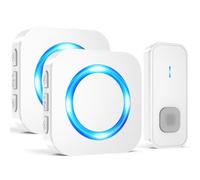 SURFOU Wireless Doorbell, Waterproof Doorbell Cordless Battery Operated at 1300ft Long Range, Plug in Electric Door Bell Chime Kit with 55 Melodies 5 Volume (2 Receiver + 1 Transmitter)