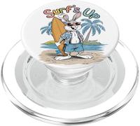 Surfs Up Bunny Rabbit Surfer Surf Board Summer Retro Surfing PopSockets PopGrip for MagSafe