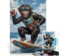 Surf's Up Monkey︰ Tropical Adventure Teenagers 1000 Piece Jigsaw Puzzle Mind Exercise Toy Group Play Precision Cut Festival Gift (50x75cm)