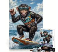 Surf's Up Monkey︰ Tropical Adventure Teenagers 1000 Piece Jigsaw Puzzle Mind Exercise Toy Group Play Precision Cut Festival Gift (50x75cm)