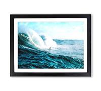 Surfs Up Painting Modern Art Framed Print | A2 Black Framed Wall Art | Ready to Hang | Modern Historical Picture | Living Room Bedroom Lounge Office