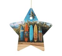 Surf's Up Surfboard Christmas Ornaments Ceramic Christmas Tree Hanging Decorations Xmas Star Pendant for Christmas Decorations 2024 Christmas Tree Ornaments Gifts
