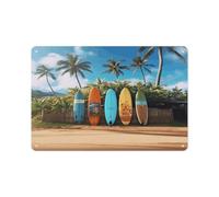 Surf's Up Surfboard Decor Wall Art,Aluminum Material,Wall Decor, Long-Lasting Use, Wall Hanging for Living Room,Yard,cafe,Bedroom,Patio 11.8" X 7.9"