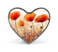 Surf's Up Surfboard Lapel Pin, Metal Heart Lapel Pins, Fashion Badge for Shirts, Jackets, Hats, Red Poppy Flowers, Love form