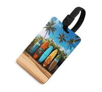 Surf's Up Surfboard Luggage Tags Airplane Travel Essentials | Luggage Tags for Suitcases Travel Accessories Airplane Essentials for Women Bag Tags for Luggage Must Haves Travels Gift