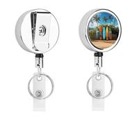Surf's Up Surfboard Retractable Work Badge Holder Keychain Badge Reel 24.4" Cord & 360° Swivel Alligator Clip Heavy Duty Id Name Tag Holder for Nurses Doctors Teachers Office Workers
