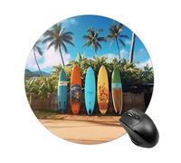 Surf's Up Surfboard Round Mouse Pad Smooth Glide Gaming Mousepad Extra Density Portable Comfortable Mouse Mat for Desk, Home, Office 7.8x7.8 Inches