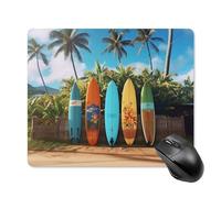 Surf's Up Surfboard Square Mouse Pad Portable Computer Mousepad with Non-Slip Rubber Base 18 * 22cm Ultra-Thin Gaming Mouse Mat for Computer Laptop Office Desk Accessories