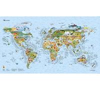 Surftrip Map by Awesome Maps - Illustrated World Map for Surfers - rewritable - 97,5 x 56 cm