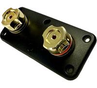 Surge High-Current Audiophile Speaker Terminal - Panel-Mount,15A, Banana/Spade/Bare Wire (Up to 4AWG), Color-Coded Polarity, ABS Housing, Indoor IP20