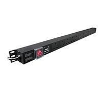 Surge Protected 12 Way Switched PDU Vertical Mounting Power Distribution Unit With Surge Protection, 1.8M Cable And UK Plug