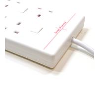 Surge Protected 4 Gang INDIVIDUALLY SWITCHED Extension Mains Power Lead 5m