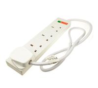 kenable Surge Protected 4 Gang Way Mains Extension Socket UK 13A White 1m [1 metres]