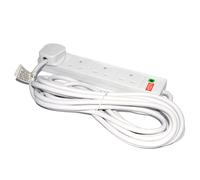 Surge Protected 4 Gang Way Mains Extension Socket UK 13A White 5m