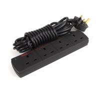 Kenable Surge Protected 4 Gang Way Mains Extension Socket Uk Power Outlets Black 5M