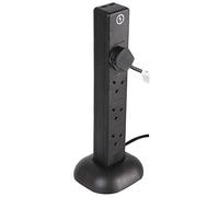 Surge Protected Extension Trailing Lead - Black/White Multi Plug USB Power Cable 1m 8 Way 2 USB Surge Tower, Black