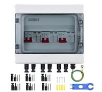 Surge Protection PV, 3 In 3 Out DC Circuit Breaker Lightning Protection Circuit Breaker 3 String 1000v DC 25A 20-40KA Generator Connection Box IP65 Waterproof Solar Connection Box For Photovoltaics