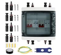 Surge Protection PV Combiner Box 1000V 40A 2 In 2 Out DC Isolator Switch Lightning Protection Circuit Breaker IP65 Waterproof Housing Distribution Box for Photovoltaic Solar System