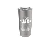 Surgeon High-Stakes Human Puzzle Graphic with Medical Icons Stainless Steel Insulated Tumbler