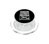 Surgeon Steel and Precision Caffeine Quote with Scalpel Art PopSockets PopGrip for MagSafe