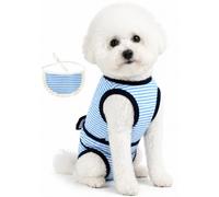 Surgery Recovery Suit for Female Male Dog, Soft Onesie After Spay Neuter, S | E-Collar Cone Alternative Anti Licking Abdominal Wounds, Small Dogs Full Body Surgical Onesies, Medical Bodysuit with Bandana