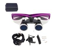 Surgical Binocular Loupes Optical Glass for Dental Professionals, Portable with Powerful Light and Filter, Includes Aluminum Case