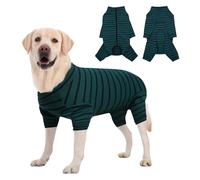 Surgical Dog Recovery Suit After Op Breathable Post Operative Body Abdominal Wound Protection Anti-Licking Wounds, E-Collar and Alternative Cone (Green, XL)