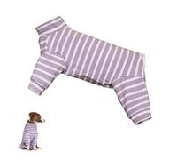 Surgical Dog Recovery Suit After Op Breathable Post Operative Body Abdominal Wound Protection Anti-Licking Wounds, E-Collar and Alternative Cone (Purple, M)