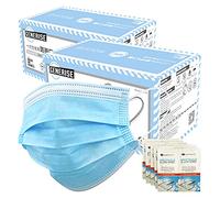 Surgical Face Masks - X100 BOXED GENERISE 3Ply Non-Medical Face Masks UK Stock Blue EN149:2001 - Breathable, Disposable Face Masks to Cover Mouth & Nose Inc x5 Alcohol Cleaning Wipes