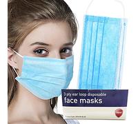 Surgical Face Masks - X50 BOXED 3Ply Non-Medical Face Masks UK Stock Blue EN149:2001 - Breathable, Disposable Face Masks to Cover Mouth & Nose by GENERISE