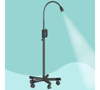 Surgical Lighting 360° Rotation Floor Stand Type Lamp with Flexible Gooseneck Multi-angle Lighting Mobile Surgical Examination Lamp 4-layer Coated Lens Design