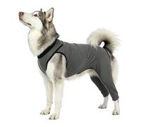 Surgical Recovery Suit for Small Animals with Leg Sleeves and Back Zipper | Rear zipper design for single-person dressing - soft polyester with hind leg sleeves