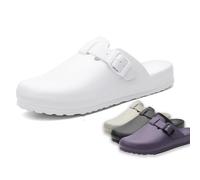 Surgical Sandals for Medical Staff - Anti-Slip Medical Slippers for Doctors & Nurses, Waterproof Operating Room Shoes, Unisex Healthcare Work Footwear - Breathable OR/Lab Slippers(White,7.5 UK)