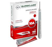Surgical Scalpel Surgical Blades # 10A Carbon Steel Sterile Box of 100 and Handle No 3 Perfect for Wood Art, Surgical, Sculpting, Repairs, Lab Anatomy, Sign, Card Making Lab Training SURGIRD10A-100