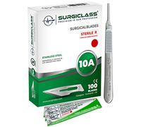 Surgical Scalpel Surgical Blades # 10A Stainless Steel Sterile Box of 100 and Handle No 3 Perfect for wood art, Surgical, Sculpting, Repairs, Lab Anatomy, Sign, Card Making Lab Training SURGIGR10A-100