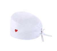 Surgical Scrub Caps & Sweatband Ajustable Tie Cotton Breathable Adjustable Bouffant Caps Sweatband Hats Tie Back for Surgeon Doctor Nurse Working Hat Chef Hat White