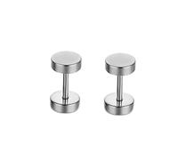 Surgical Steel Earrings, Mens Womens Stainless Steel Stud Earrings Round Barbell 4mm Silver