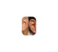 Surgical Steel Helix Piercing Jewellery - 4 Pairs Hypoallergenic Flat Back Earrings Studs for Sleeper Non Tarnish Silver Gold Plated Earrings Stack for Cartilage Helix Tragus Piercing Flare - Silver