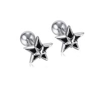 Surgical steel hypoallergenic black stud earrings are suitable for both men and women. The steel star-shaped stud earrings are comfortable and fashionable daily accessories