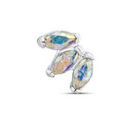 Surgical Steel Triple Aurora Borealis Marquise Stone Labret Single Stud - J3916