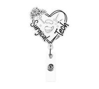 Surgical Tech Badge Reel for Surgeon Thank You Gifts Retractable ID Badge Clip for Surgical Technician Birthday Appreciation Gifts Medical Worker Nurse Doctor Day Gift