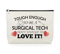 Surgical Tech Makeup Bag Thank You Gift for Surgeon Surgery Nurse Inspirational Gift for Women Best Friend Coworker Surgical Technology Cosmetic Bag Christmas Birthday Present Surgery Zipper Pouch