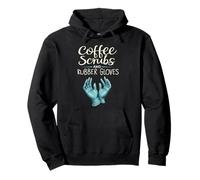Surgical Technician Coffee Scrubs And Rubber Gloves Pullover Hoodie
