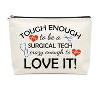 Surgical Technologist Gifts Surgical Tech Makeup Bag Thank You Gift for Surgery Nurse Surgeon Medical Student Gifts for Women Daughter Friends Sister Christmas Birthday Inspirational Gift Cosmetic Bag