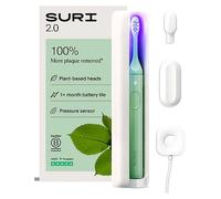 SURI 2.0 Sonic Electric Toothbrush with Pressure Sensor & UV-Cleaning Travel Case | 35+ Day Battery | UK’s No.1 Rated | Sustainable Electric Toothbrush Adults | Sonic Toothbrushes | Green