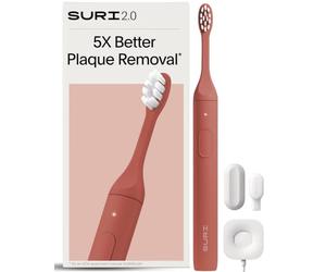SURI 2.0 New Sonic Electric Toothbrush with Pressure Sensor | 1 Month+ Battery| Electric Toothbrush Adults | Sonic Toothbrushes | Red